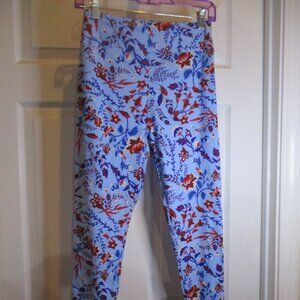 LuLaRoe Red White Blue Floral Leggings OS NEW
